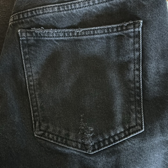 Free People We The Free Black loose fit Crop Button fly Jeans Size 28 - Picture 7 of 10
